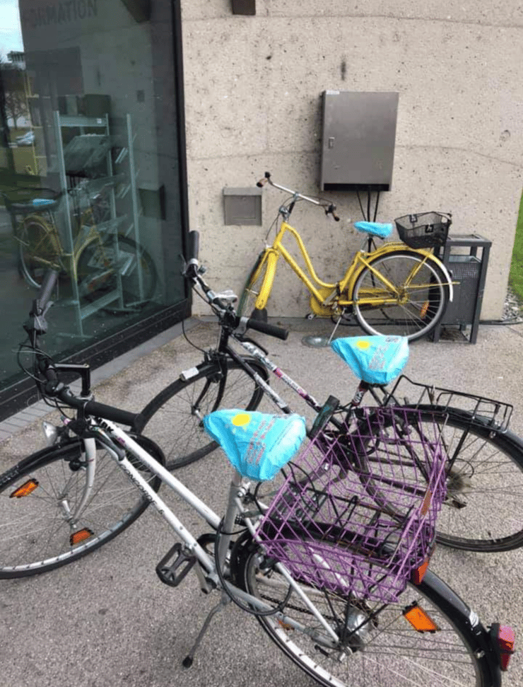 כיסויי הגשם על אופניים במינכן
