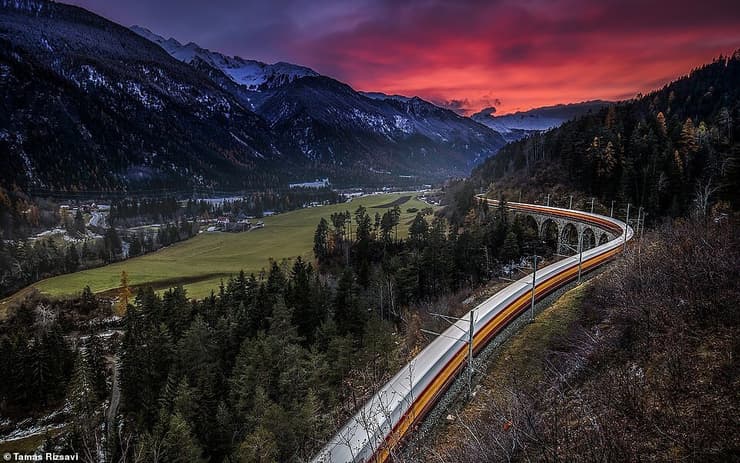צילום מרהיב של רכבת באירופה
