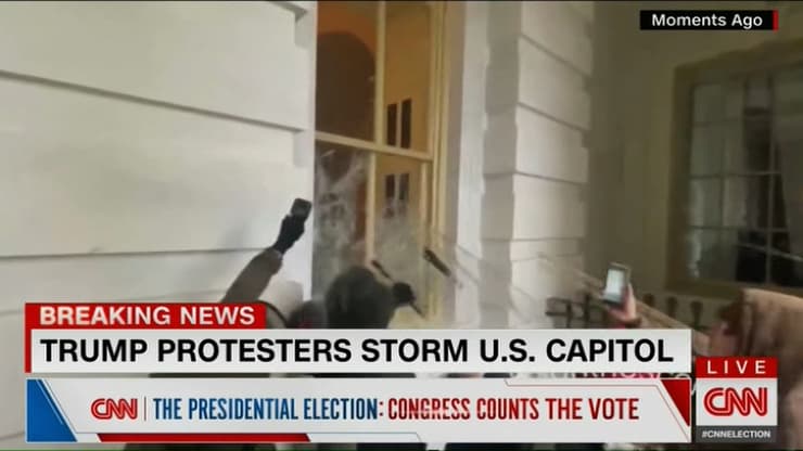 מפגינים מנפצים חלונות במהומות בוושינגטון