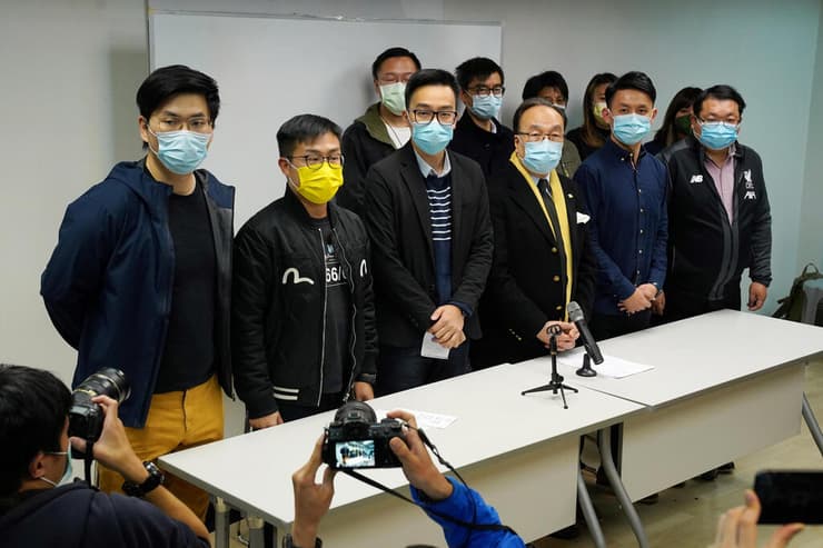 מסיבת עיתונאים של מפלגת אופוזיציה ב הונג קונג אחרי גל המעצרים