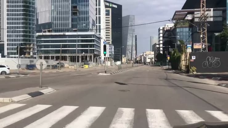 כבישים ריקים בתל אביב בסגר