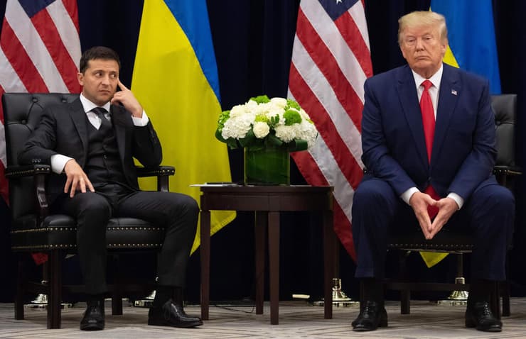 25 ספטמבר 2019 דונלד טראמפ פגישה עם נשיא אוקראינה וולודימיר זלנסקי שולי עצרת האו"ם ניו יורק