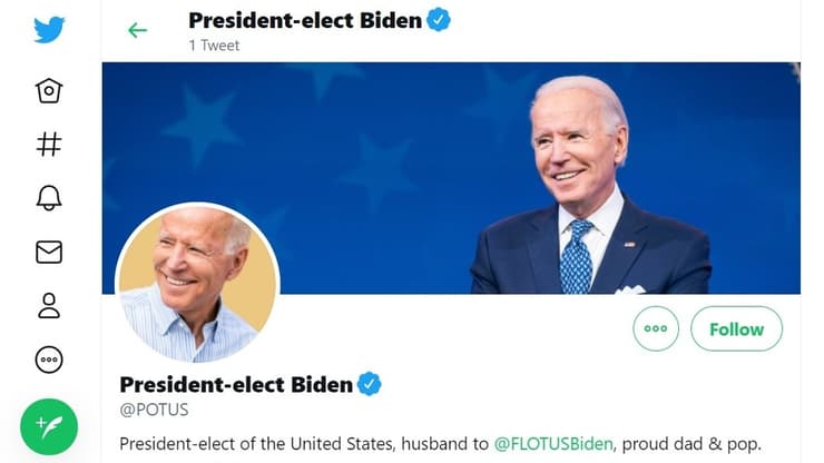 הטוויטר הנשיאותי עובר לביידן