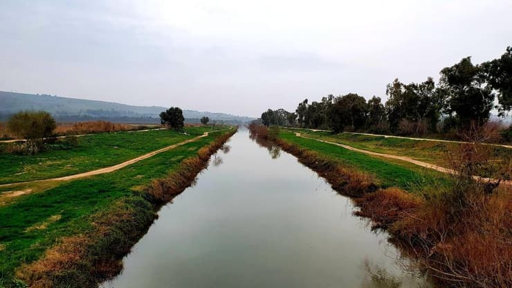 תעלת הירדן המזרחית בחלק שבו עבודות השיקום עדיין לא התחילו