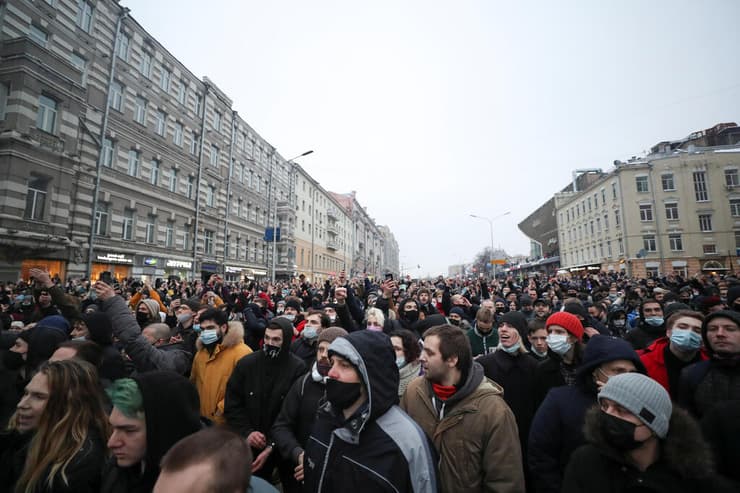 רוסיה מוסקבה הפגנה למען אלכסיי נבלני נגד ולדימיר פוטין