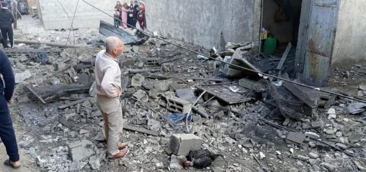 פיצוץ והרס בעיירה בית חאנון בצפון הרצועה