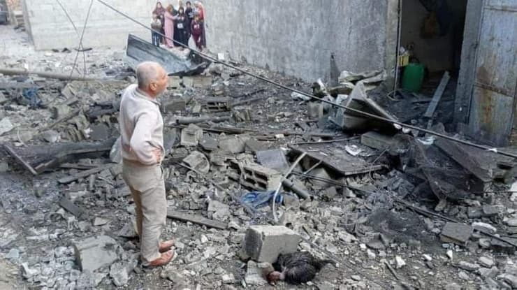פיצוץ והרס בעיירה בית חאנון בצפון הרצועה