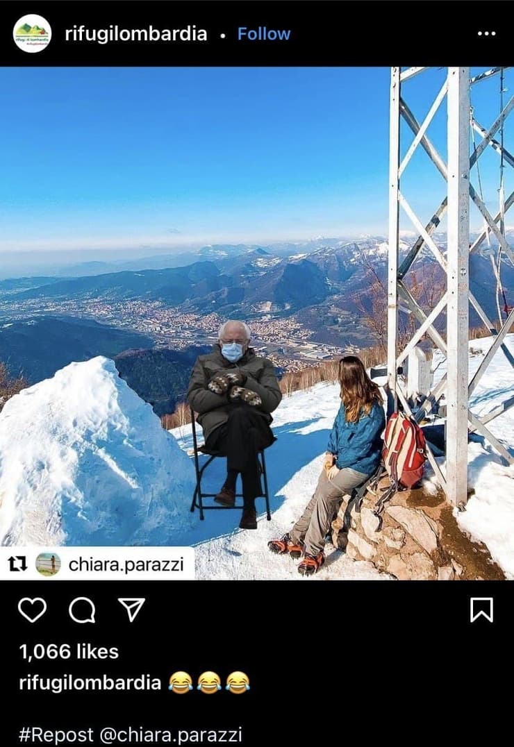 על פסגת ההר המושלג במחוז לומברדיה באיטליה