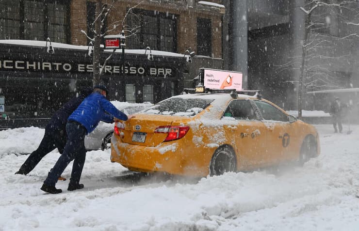 שלג סופה ב צפון מזרח ארה"ב העיר ניו יורק 