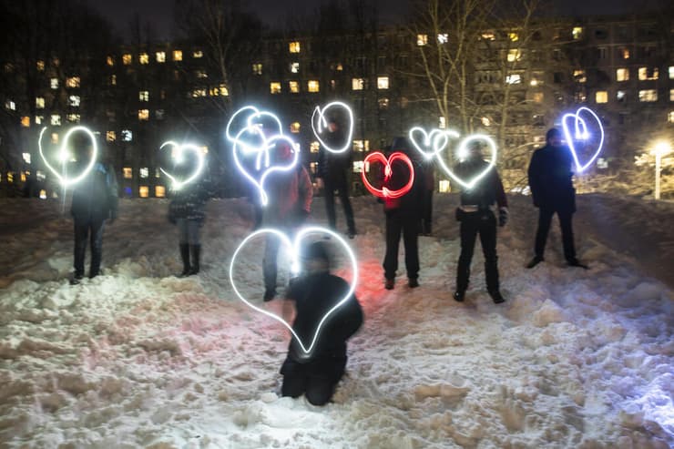 רוסיה מוסקבה הפגנה יום ה אהבה ולנטיין