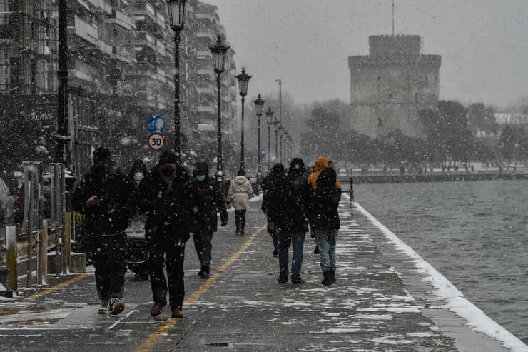 יוון מזג אוויר קור שלג סלוניקי