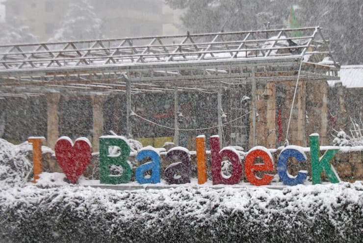 לבנון מזג אוויר שלג בעלבק