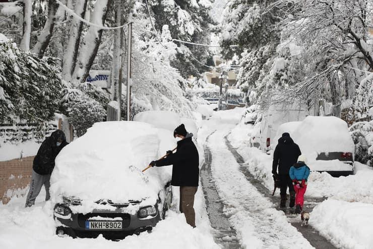 מזג אוויר יוון צפון אתונה שלג