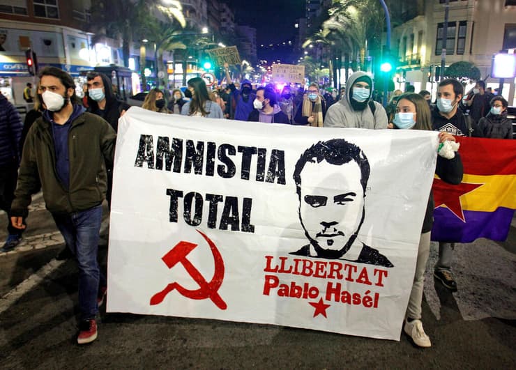 ספרד אליקנטה מהומות הפגנת מחאה ראפר פאבלו האסל
