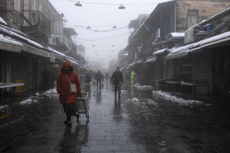 מזג אוויר חורף שלג שוק מחנה יהודה ירושלים אחרי ש השלג נמס