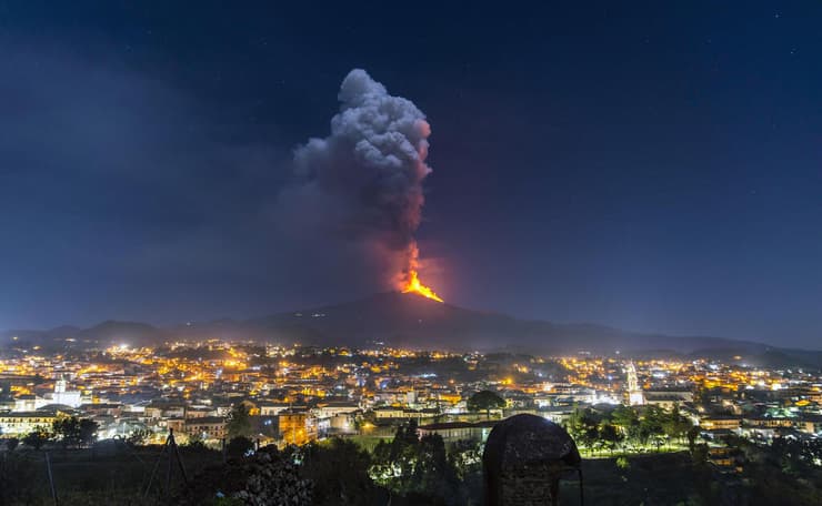 איטליה סיציליה הר געש אתנה התפרצות 24 פברואר 2021