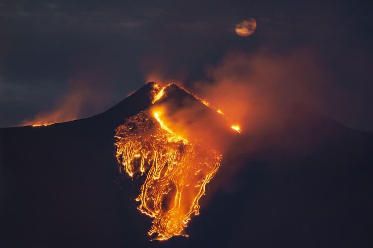 איטליה סיציליה הר געש אתנה התפרצות 23 פברואר 2021