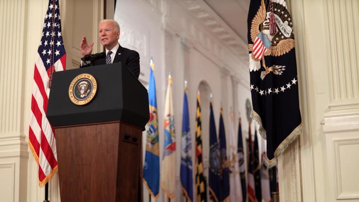 נשיא ארה"ב ג'ו ביידן בנאום לאומה לציון שנה להגבלות הקורונה