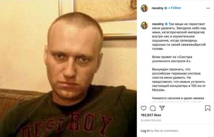איש האופוזיציה הרוסי בצילום מהכלא   