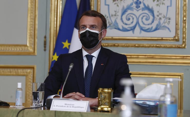עמנואל מקרון ארמון האליזה פריז צרפת פסגה וירטואלית של מנהיגי האיחוד האירופי 