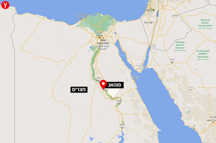מפה מיקום סוהאג מצרים תאונה תאונת התנגשות רכבות רכבת הרוגים
