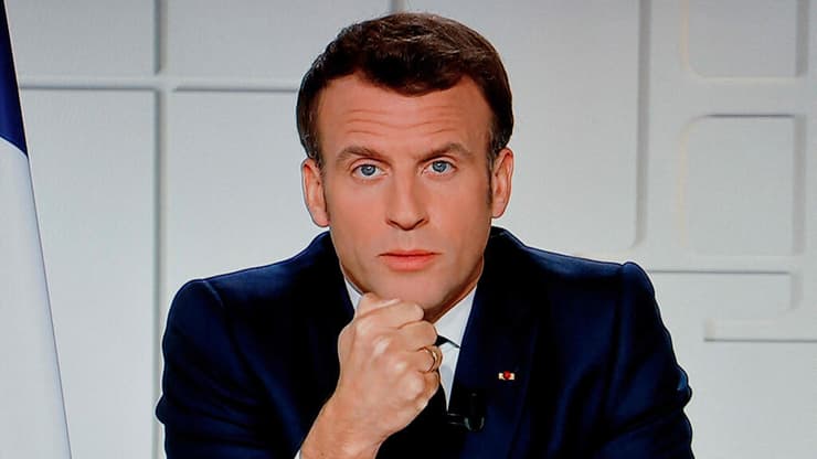 נשיא צרפת עמנואל מקרון נאום לאומה על משבר הקורונה