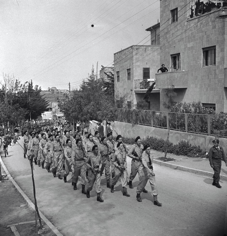 ירושלים 1948 - מצעד חגיגי של חיילים עבריים בחג הפסח תש"ח, תקופת מלחמת העצמאות
