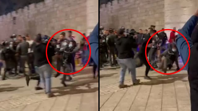    אלימות נגד שוטר מג"ב בירושלים