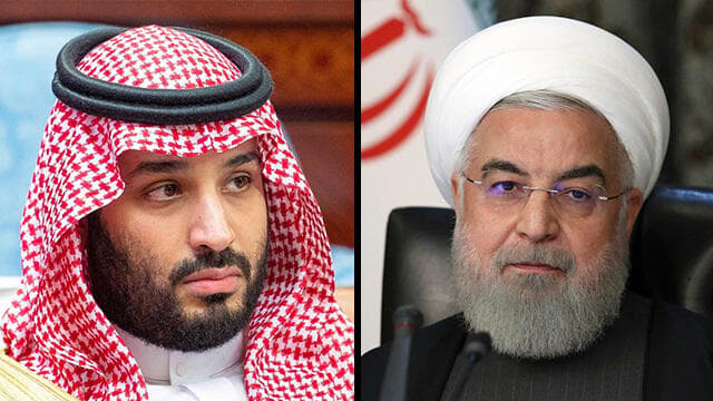 נשיא איראן חסן רוחאני יורש העצר של סעודיה מוחמד בן סלמאן