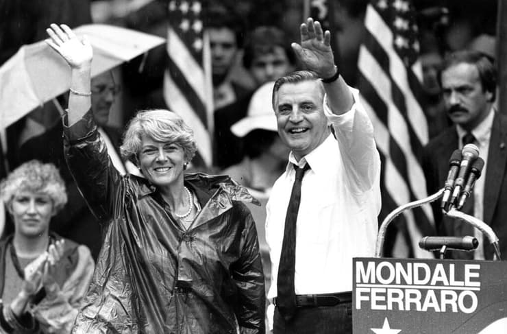 וולטר מונדייל וג'רלדין פררו במסע הבחירות לנשיאות 1984