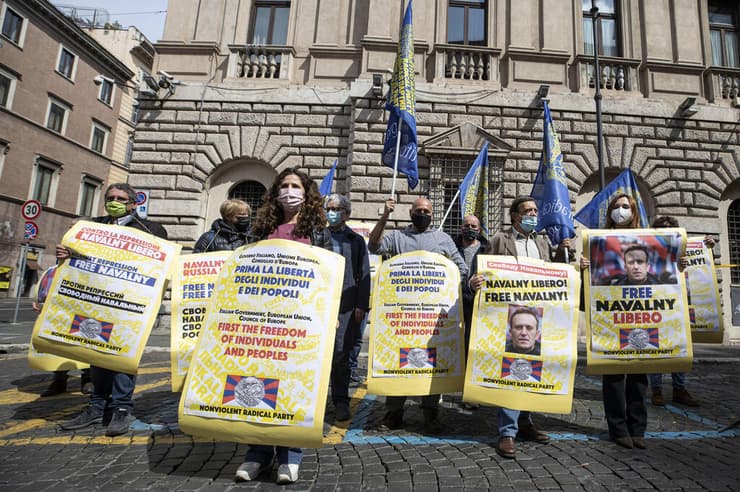 איטליה רומא הפגנה למען שחרור אלכסיי נבלני 