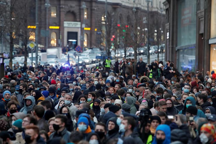 מוסקבה רוסיה הפגנה למען שחרור אלכסיי נבלני