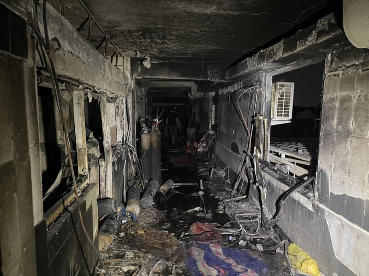 עיראק בגדד שריפה מחלקת קורונה בית חולים