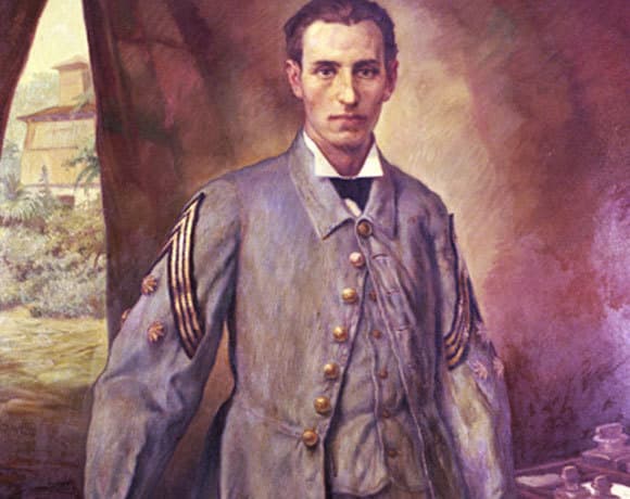 כמעט מת ממלריה בעת השירות במלחמה בקובה. רמון אי קחל במדי צבא, כרופא גדודי ב-1874. ציור של אִיסְקִייֶרְדוֹ וִיוֶס במוזיאון הצבאי בטולדו