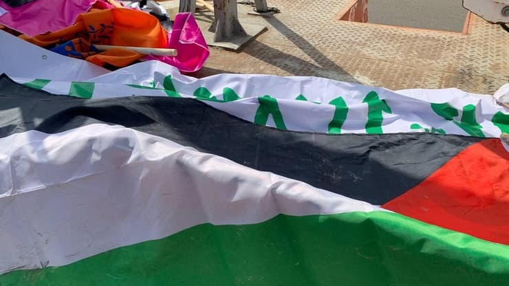 דגלי פלסטין שנתלו בלוד