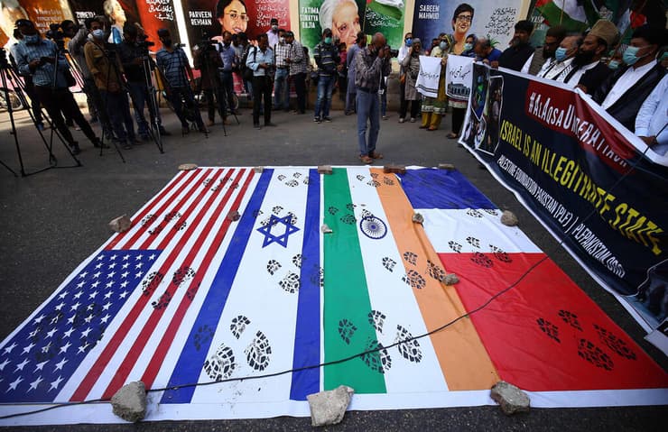 הפגנה נגד ישראל ובעד ה פלסטינים בפקיסטן