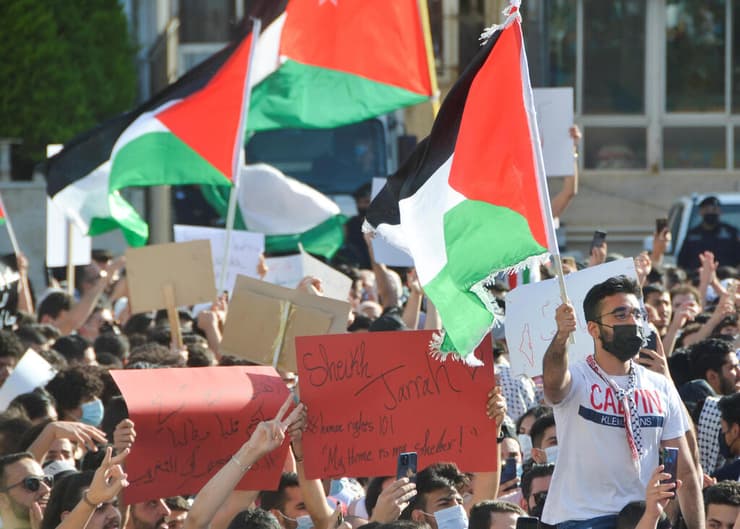 הפגנה ליד שגרירות ישראל עמאן ירדן