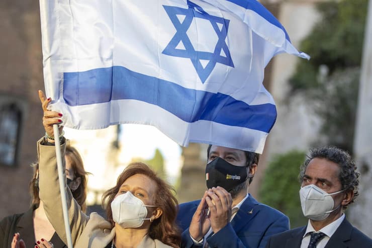איטליה הפגנה הפגנת תמיכה ב ישראל רומא