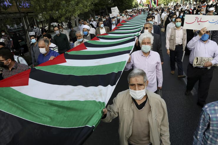 איראן טהרן הפגנה נגד ישראל בעד פלסטינים מבצע שומר החומות