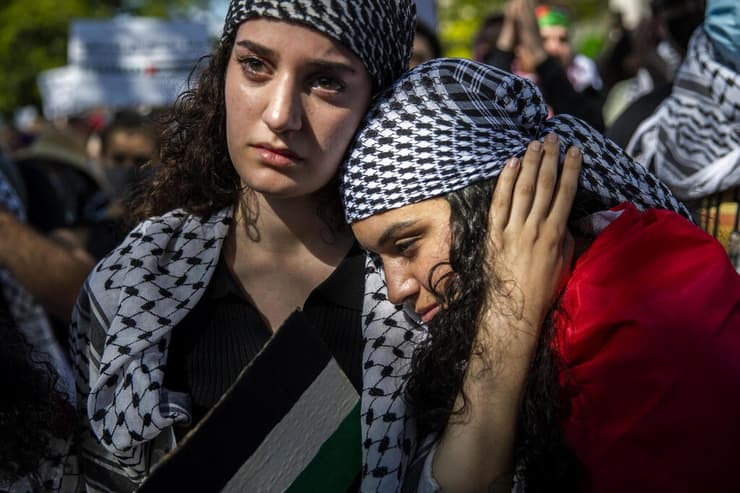 הפגנה פרו-פלסטינית בוושינגטון בזמן מבצע "שומר החומות"   