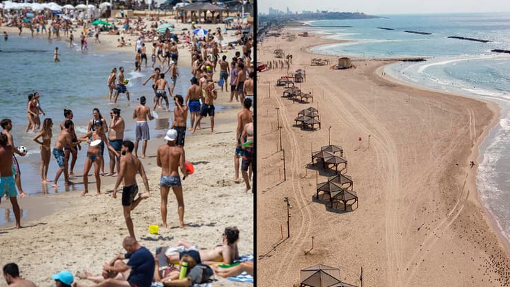 חוף הים בתל אביב בזמן ואחרי הקורונה