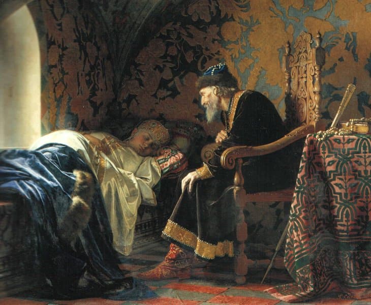 איוואן מעריץ את אשתו השישית, ציור משנת 1875.