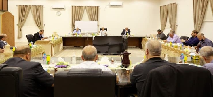 פגישת הפלגים בלשכתו של מנהיג חמאס בעזה יחיא סינוואר