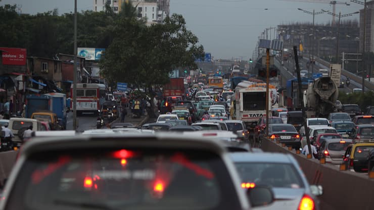מומבאי הודו פקק פקקים תנועה עומס