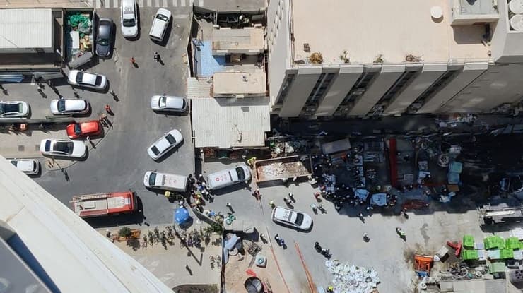  פועל נהרג כתוצאה מנפילה מגובה ברחוב 454 (בין רחוב חשמונאים לקרליבך) בתל אביב