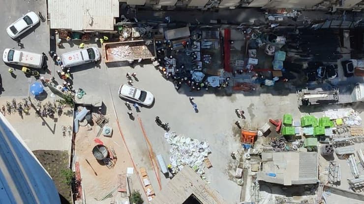  פועל נהרג כתוצאה מנפילה מגובה ברחוב 454 (בין רחוב חשמונאים לקרליבך) בתל אביב