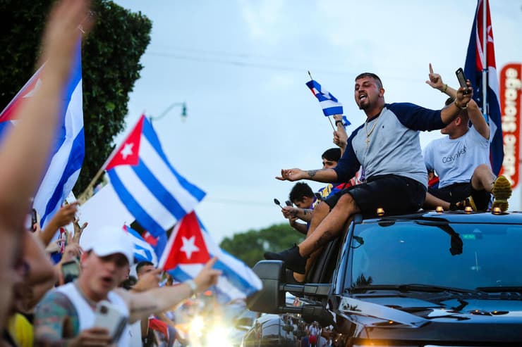 תמיכה במחאה של קובה במיאמי