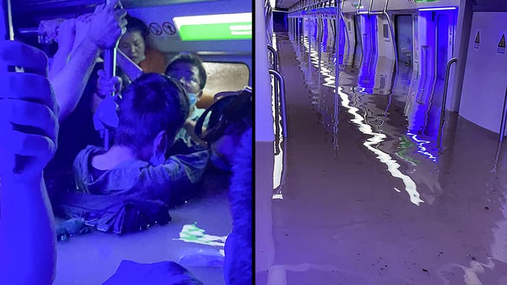 סין שיטפונות רכבת תחתית
