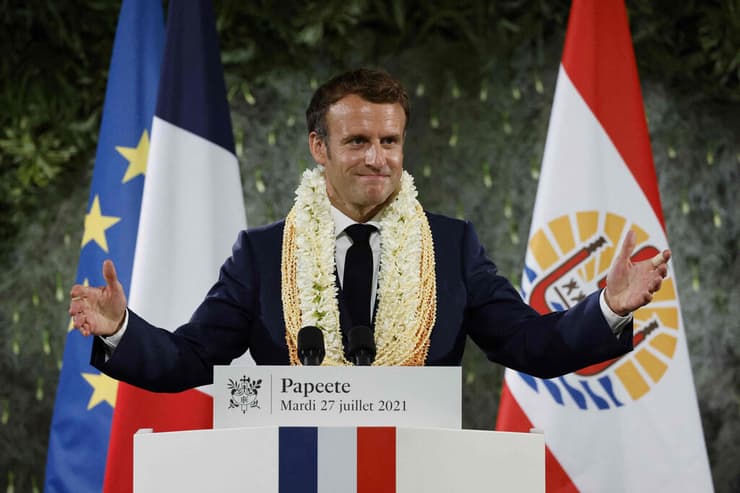 נשיא צרפת עמנואל מקרון מבקר באיי פולינזיה הצרפתית