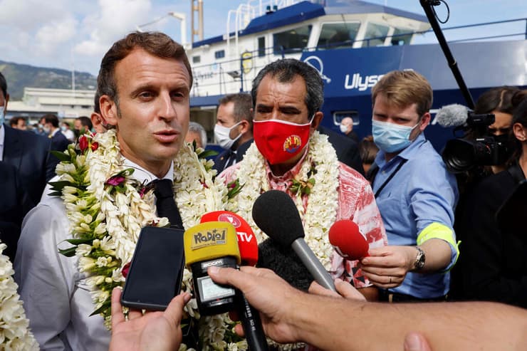 נשיא צרפת עמנואל מקרון מבקר באיי פולינזיה הצרפתית